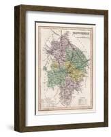 Map of Warwickshire-James Archer-Framed Art Print