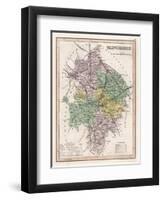 Map of Warwickshire-James Archer-Framed Art Print