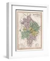 Map of Warwickshire-James Archer-Framed Art Print
