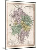 Map of Warwickshire-James Archer-Mounted Art Print