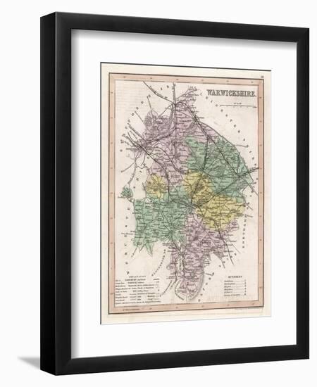 Map of Warwickshire-James Archer-Framed Art Print