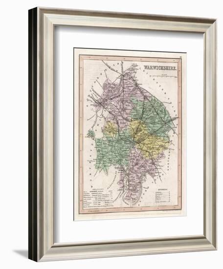 Map of Warwickshire-James Archer-Framed Art Print