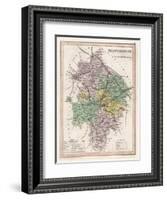 Map of Warwickshire-James Archer-Framed Art Print