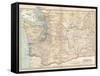 Map of Washington State. United States-Encyclopaedia Britannica-Framed Stretched Canvas