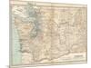 Map of Washington State. United States-Encyclopaedia Britannica-Mounted Art Print