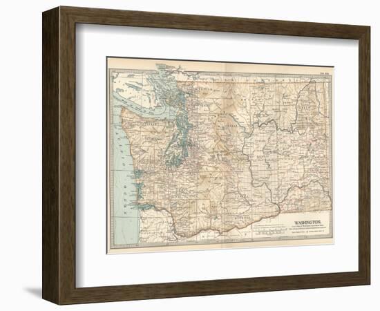 Map of Washington State. United States-Encyclopaedia Britannica-Framed Art Print