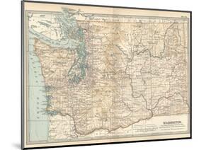 Map of Washington State. United States-Encyclopaedia Britannica-Mounted Art Print