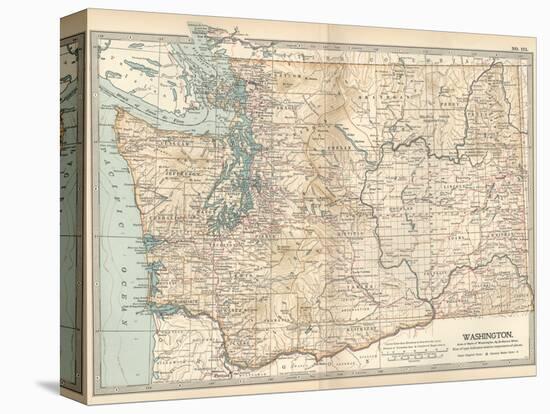 Map of Washington State. United States-Encyclopaedia Britannica-Stretched Canvas