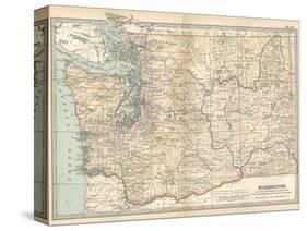 Map of Washington State. United States-Encyclopaedia Britannica-Stretched Canvas