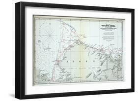 Map of West Arctic America Showing the Tracks of HMS Enterprise and Investigator in 1850-1854-null-Framed Giclee Print