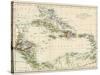 Map of West Indies and the Caribbean Sea, 1800s-null-Stretched Canvas