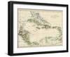 Map of West Indies and the Caribbean Sea, 1800s-null-Framed Premium Giclee Print