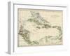 Map of West Indies and the Caribbean Sea, 1800s-null-Framed Premium Giclee Print