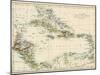 Map of West Indies and the Caribbean Sea, 1800s-null-Mounted Giclee Print