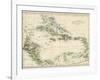 Map of West Indies and the Caribbean Sea, 1800s-null-Framed Giclee Print