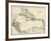 Map of West Indies and the Caribbean Sea, 1800s-null-Framed Giclee Print