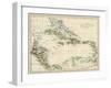 Map of West Indies and the Caribbean Sea, 1800s-null-Framed Giclee Print