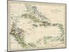 Map of West Indies and the Caribbean Sea, 1800s-null-Mounted Giclee Print