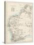 Map of Western Australia, 1870s-null-Stretched Canvas