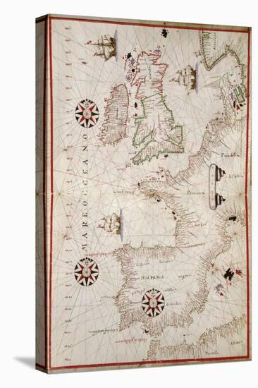 Map of Western Europe, 1590-Science Source-Stretched Canvas