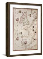 Map of Western Europe, 1590-Science Source-Framed Giclee Print