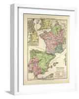 Map of Western Europe and the Roman Empire-null-Framed Giclee Print