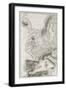 Map of Western Europe During the Third Inter-Glacial Epoch-null-Framed Giclee Print