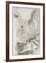 Map of Western Europe During the Third Inter-Glacial Epoch-null-Framed Giclee Print