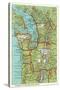 Map of Western Washington-null-Stretched Canvas