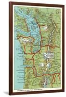 Map of Western Washington-null-Framed Art Print