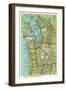 Map of Western Washington-null-Framed Art Print