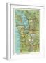 Map of Western Washington-null-Framed Art Print