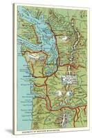 Map of Western Washington-null-Stretched Canvas