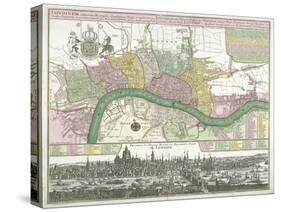 Map of Westminster, the City of London and Southwark, 1720-Johann Thomas Kraus-Stretched Canvas