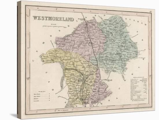 Map of Westmoreland-James Archer-Stretched Canvas