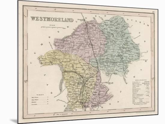 Map of Westmoreland-James Archer-Mounted Art Print