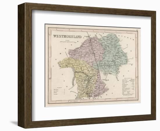 Map of Westmoreland-James Archer-Framed Art Print