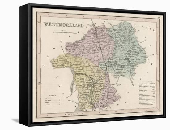 Map of Westmoreland-James Archer-Framed Stretched Canvas