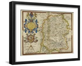 Map Of Wiltshire-Christopher Saxton-Framed Giclee Print