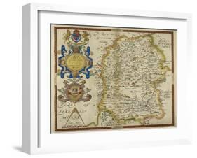 Map Of Wiltshire-Christopher Saxton-Framed Giclee Print