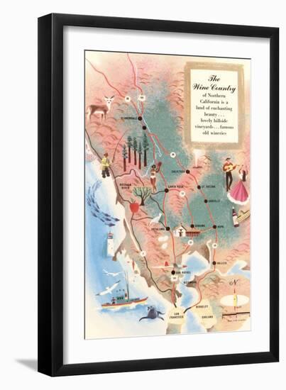 Map of Wine Country-null-Framed Art Print