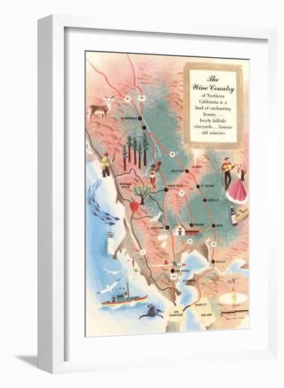 Map of Wine Country-null-Framed Art Print