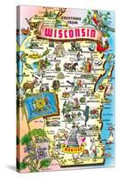 Map of Wisconsin, Attractions-null-Stretched Canvas