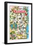 Map of Wisconsin, Attractions-null-Framed Art Print