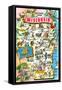 Map of Wisconsin, Attractions-null-Framed Stretched Canvas