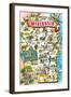 Map of Wisconsin, Attractions-null-Framed Art Print