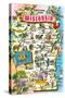 Map of Wisconsin, Attractions-null-Stretched Canvas