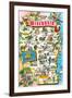 Map of Wisconsin, Attractions-null-Framed Art Print