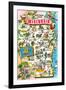 Map of Wisconsin, Attractions-null-Framed Art Print