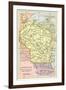 Map of Wisconsin-null-Framed Art Print